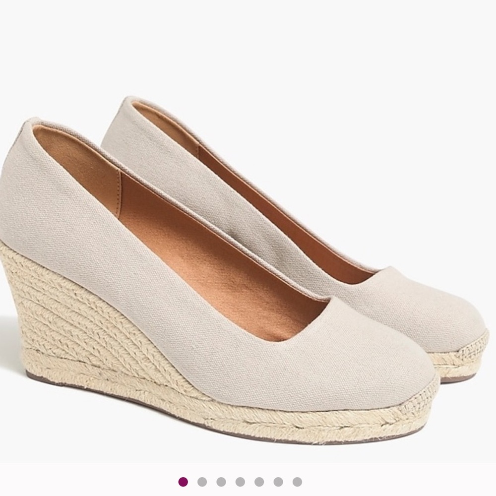 J. Crew Seville Espadrille Wedges in Metallic Canvas
